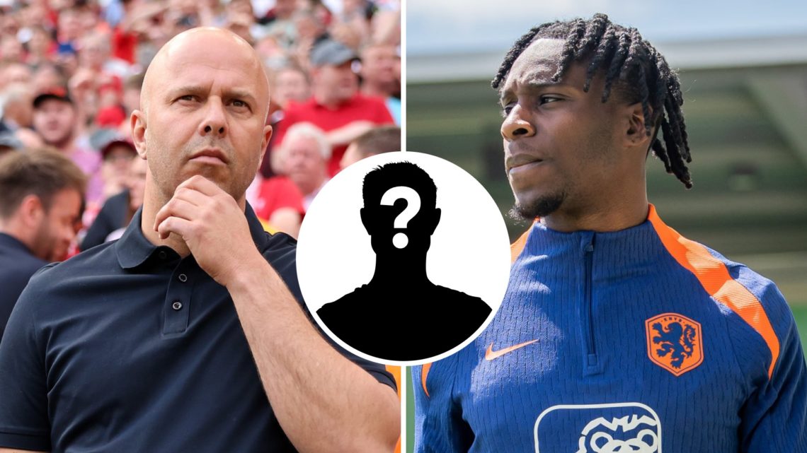 Split image of Liverpool manager Arne Slot (L) and Netherlands defender Jeremie Frimpong (R)