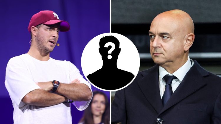 Split image of Eden Hazard and Tottenham chairman Daniel Levy