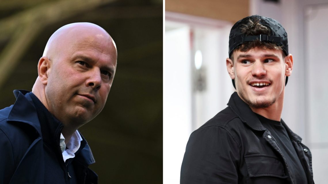 Split image of Liverpool manager Arne Slot and Bournemouth defender Milos Kerkez