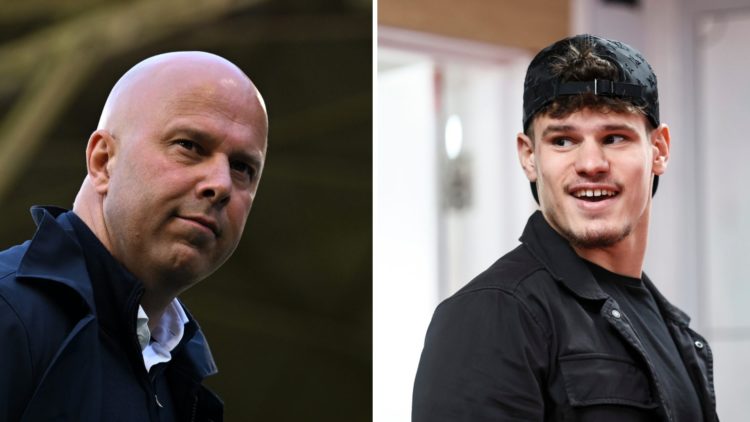 Split image of Liverpool manager Arne Slot and Bournemouth defender Milos Kerkez