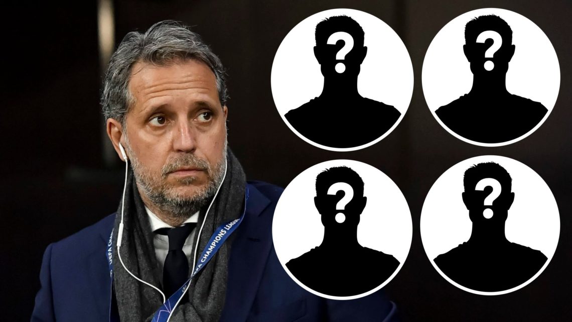 Former Tottenham Hotspur sporting director Fabio Paratici. Inset of four mystery managers.