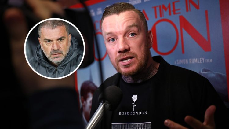 Jamie O'Hara with inset of Tottenham Hotspur manager Ange Postecoglou