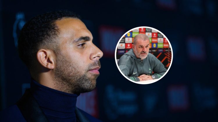 Anton Ferdinand with inset of Tottenham manager Ange Postecoglou