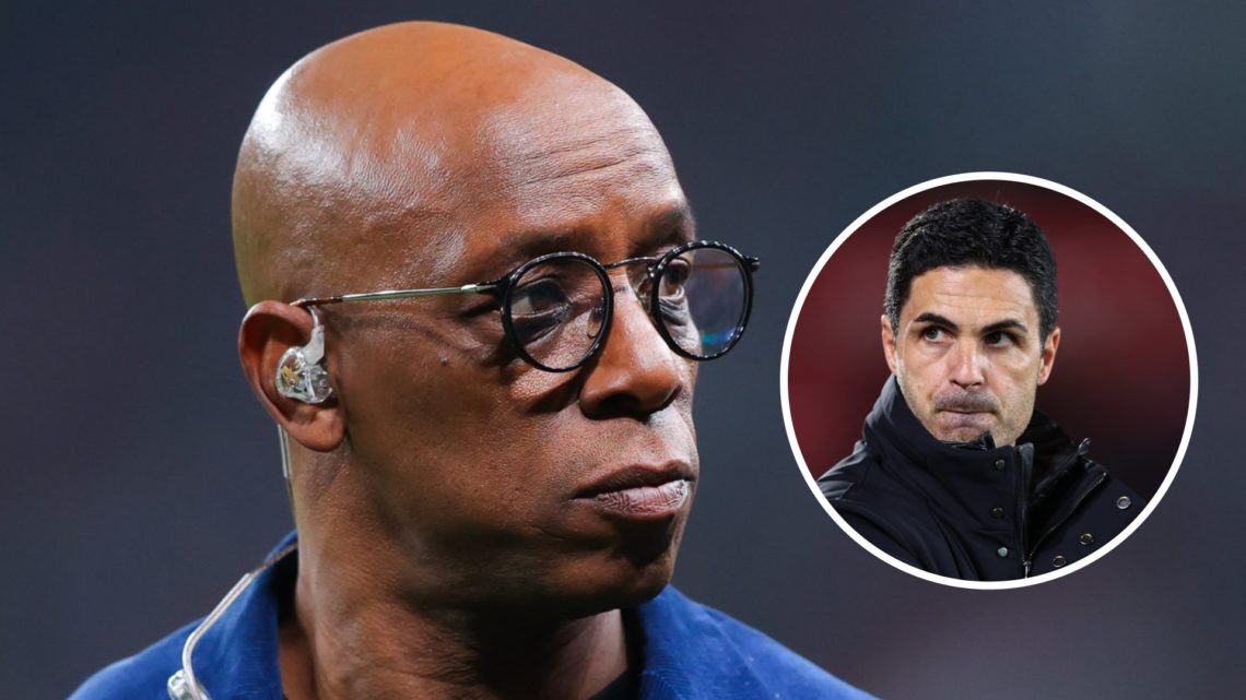 Ian Wright look on during an England match. Inset, Mikel Arteta during an Arsenal match in the Premier League.