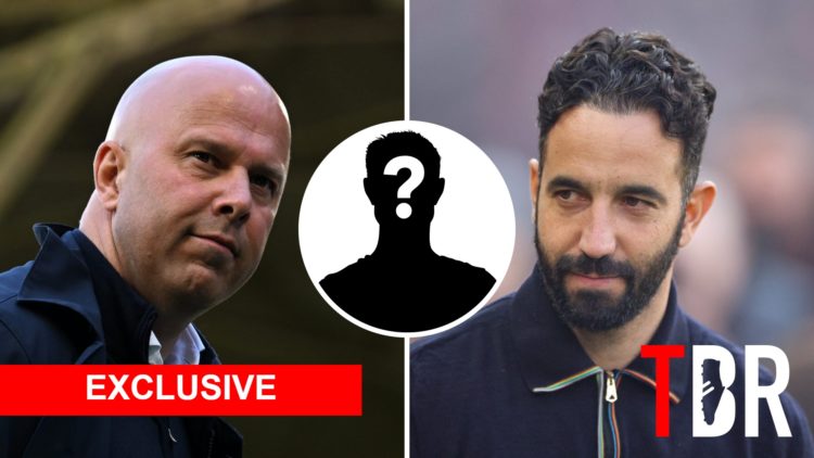 Split image of Liverpool manager Arne Slot (L) and Manchester United manager Ruben Amorim (R).