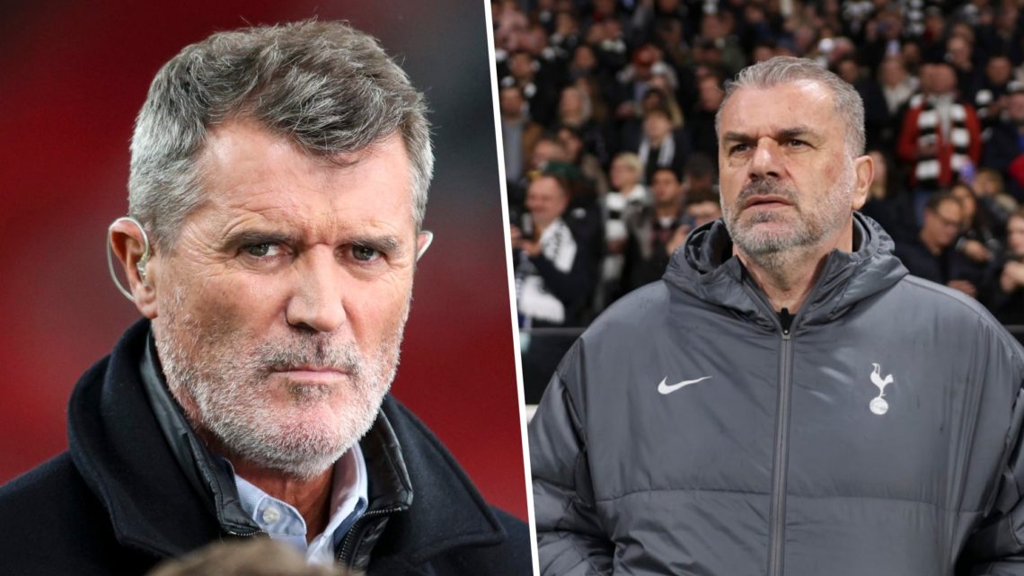 A split image of Roy Keane and Ange Postecoglou