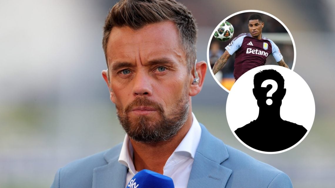 Lee Hendrie with inset of Aston Villa on-loan forward Marcus Rashford and mystery silhouette inset