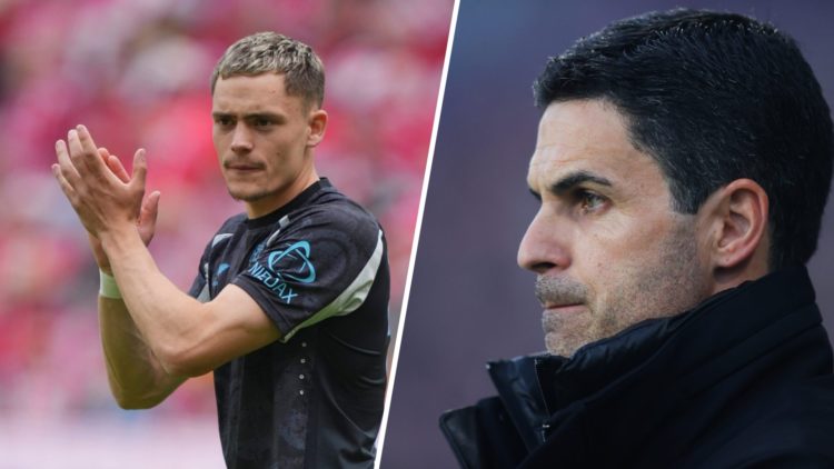 A split image of Florian Wirtz and Mikel Arteta