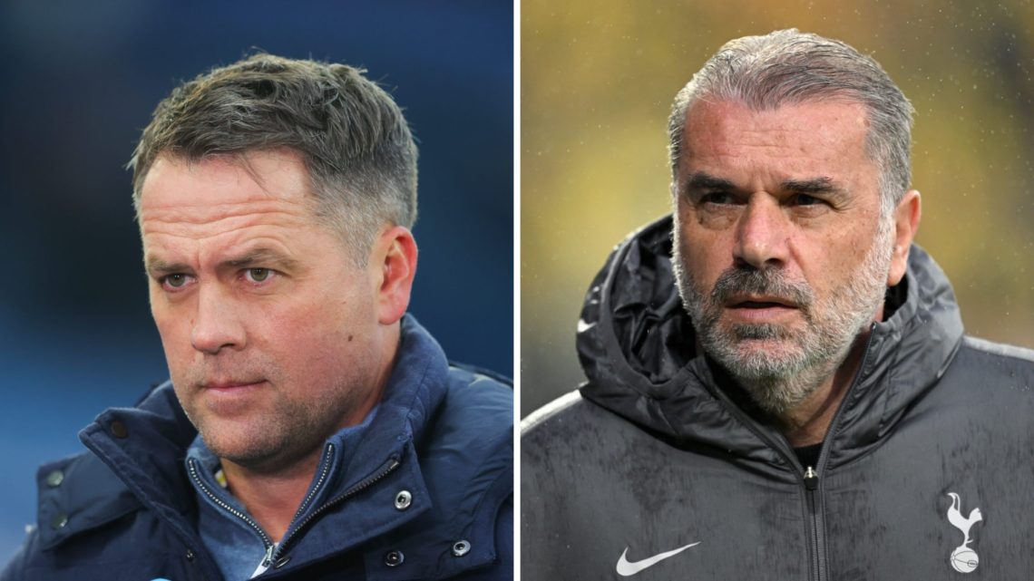 A split image of Michael Owen and Ange Postecoglou