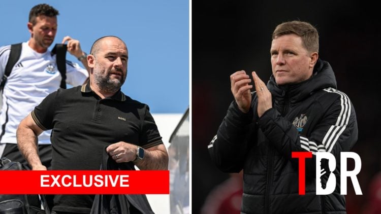 Split image of departing Newcastle United director of football Paul Mitchell and Magpies manager Eddie Howe