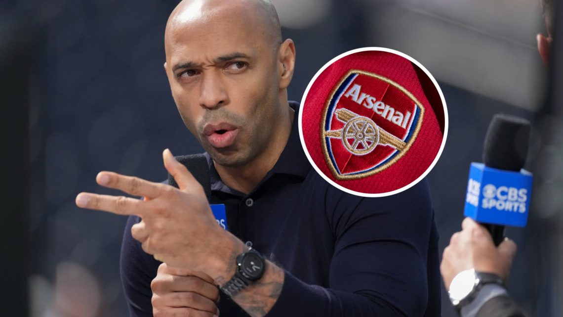 Image of Thierry Henry with the Arsenal badge inset