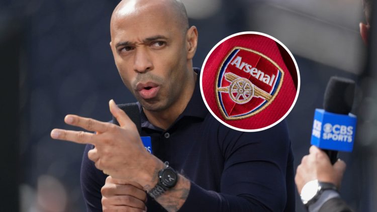Image of Thierry Henry with the Arsenal badge inset