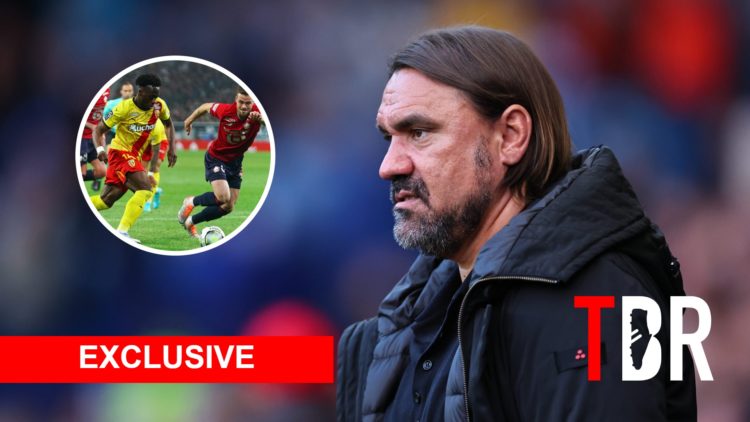 Leeds United manager Daniel Farke with inset of Arnaud Kalimuendo
