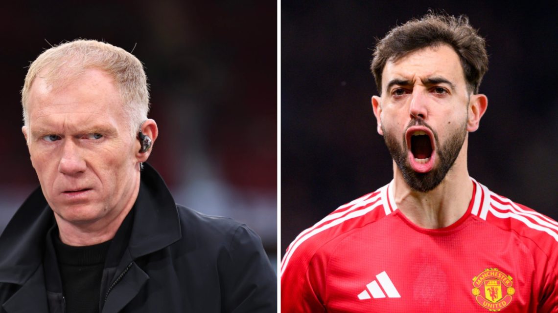 Split image of Bruno Fernandes and Paul Scholes