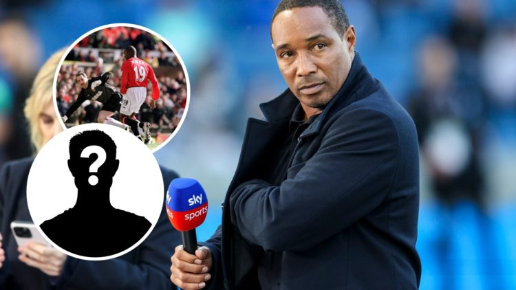 Manchester United legend Paul Ince with insets of Dwight Yorke and mystery silhouette