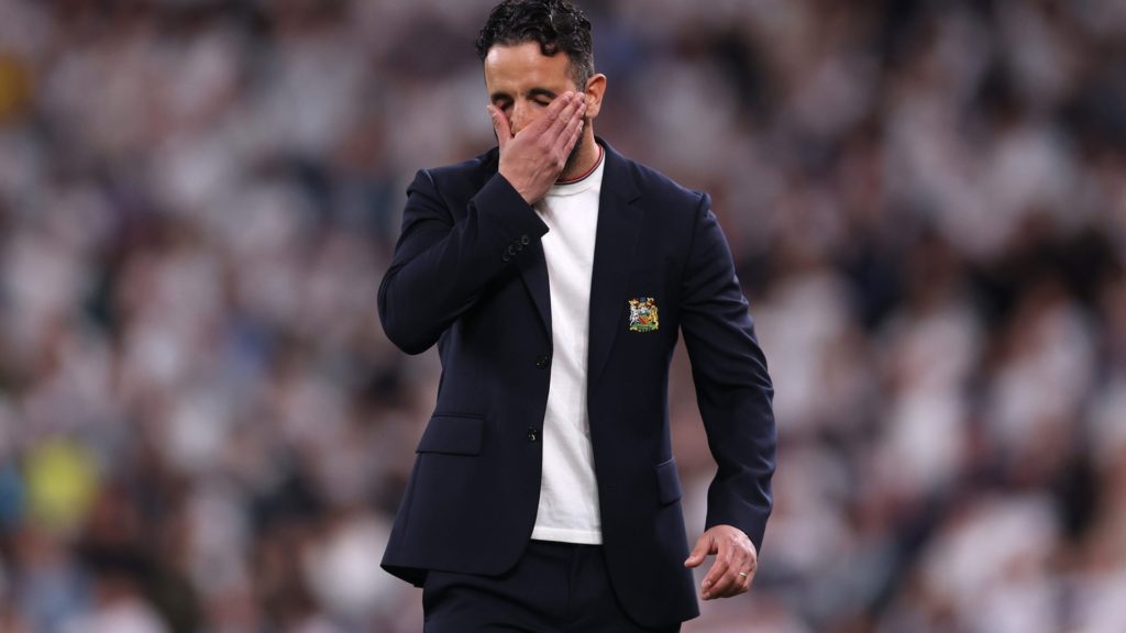 Image of dejected Ruben Amorim after Europa League defeat