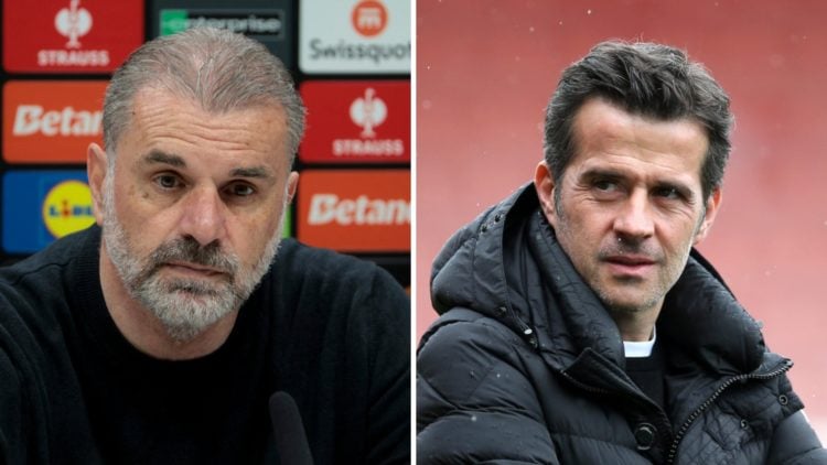 Split image of Tottenham Hotspur manager Ange Postecoglou and Fulham manager Marco Silva