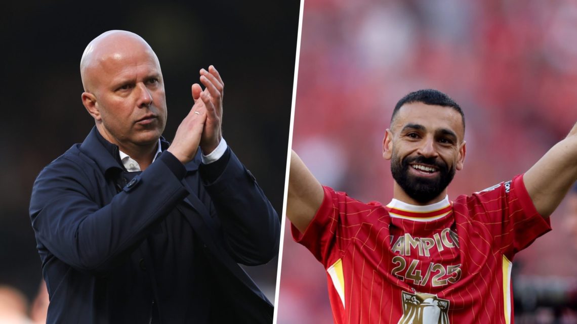 Split image of Liverpool boss Arne Slot and Mohamed Salah