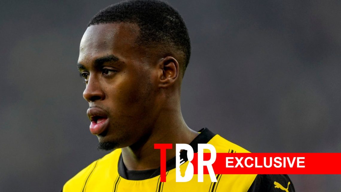 Jamie Gittens looks on for Borussia Dortmund.