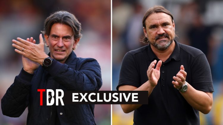 New Tottenham manager Thomas Frank alongside Leeds boss Daniel Farke.