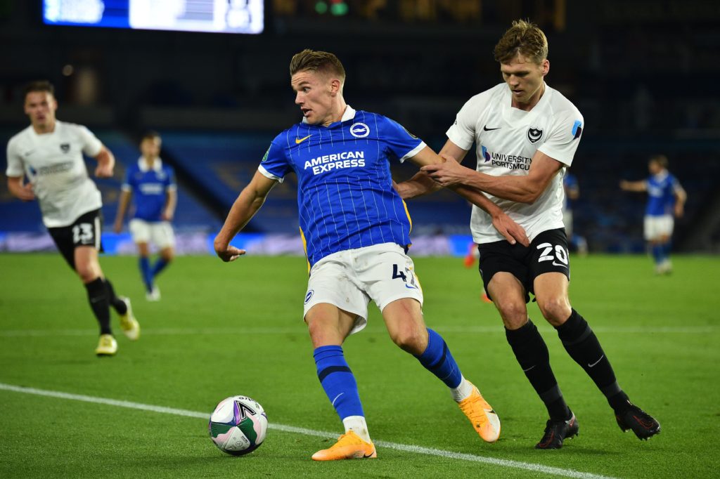 Viktor Gyokeres during a League Cup match for Brighton.