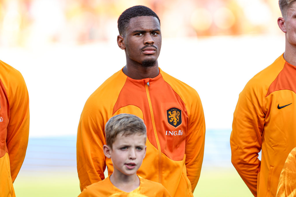 Jorrel Hato before the Netherlands U21 side played the Moldova U21 side.