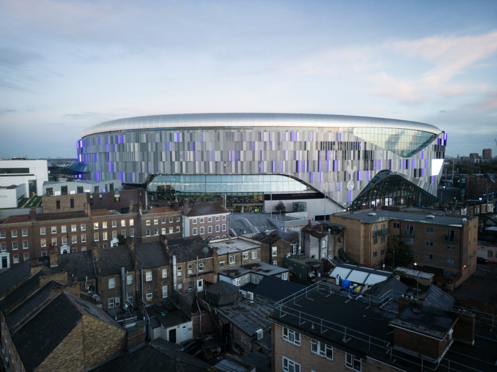 An aerial general view of the Tottenham Hotspur Stadium