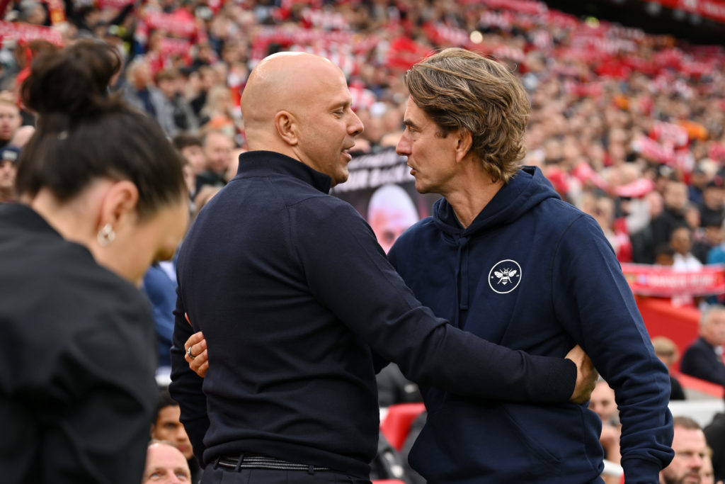Arne Slot and Thomas Frank ahead of Liverpool FC v Brentford FC - Premier League
