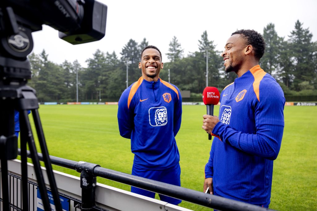 Jurrien Timber and Quinten Timber during UEFA Nations LeagueMedia session The Netherlands