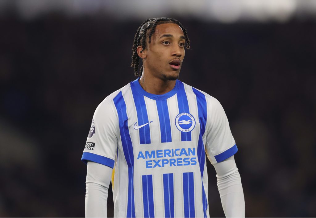 Joao Pedro during a Premier League clash between Brighton and Aston Villa.