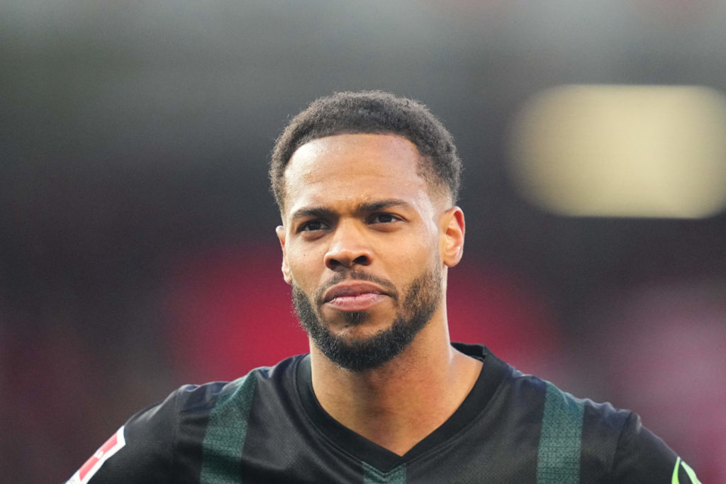 Lukas Nmecha playing for VfL Wolfsburg.