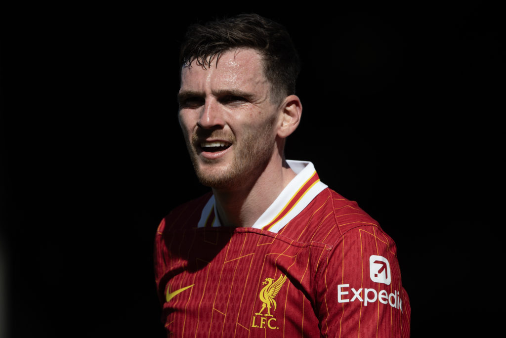 Andy Robertson in action for Liverpool vs Fulham