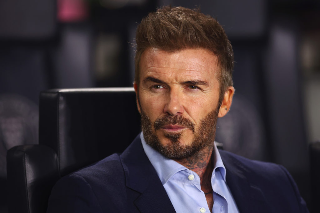David Beckham looks on during the game between Inter Miami and Los Angeles