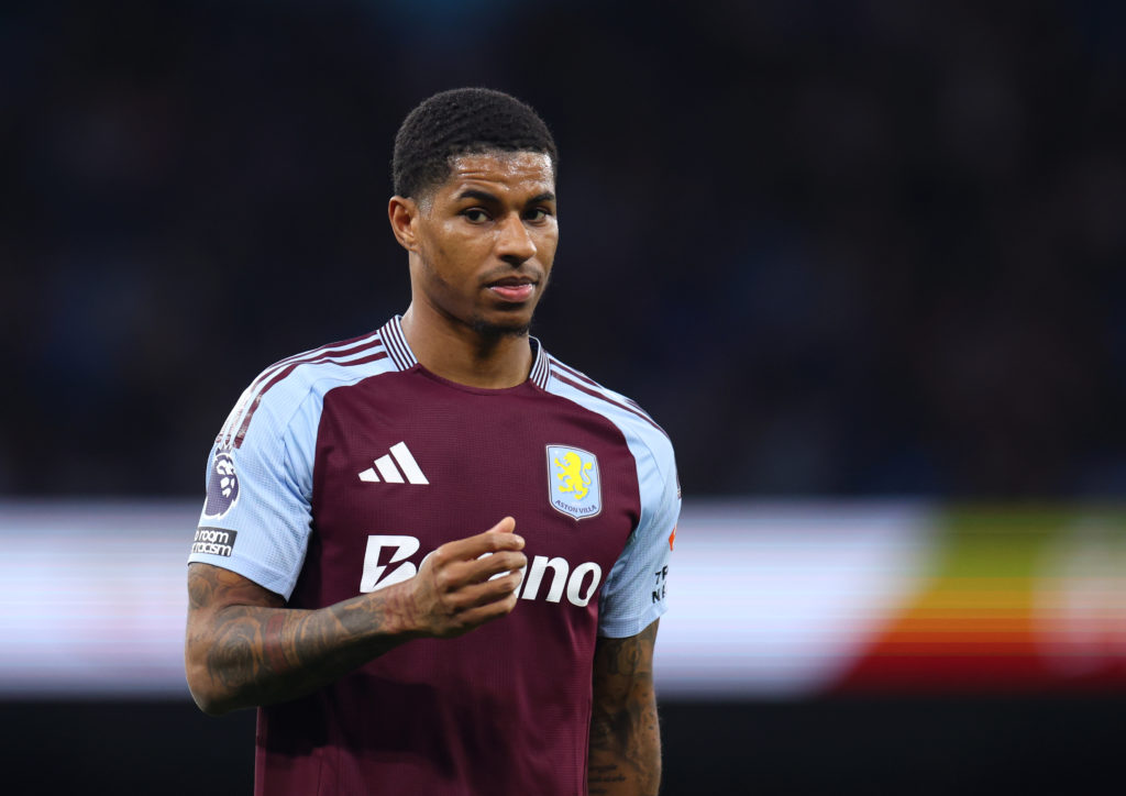 Marcus Rashford in action for Aston Villa
