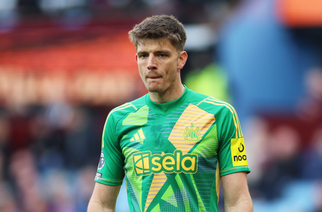 Nick Pope during a Premier League match for Newcastle.
