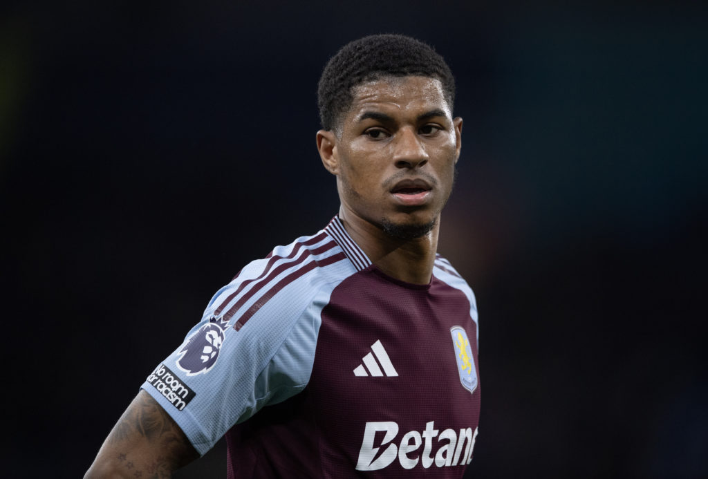 Marcus Rashford in action for Aston Villa vs Man City