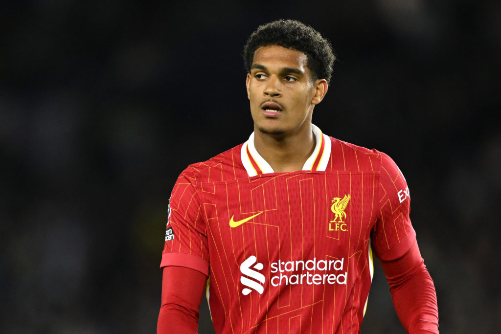 Jarell Quansah in action for Liverpool vs Brighton