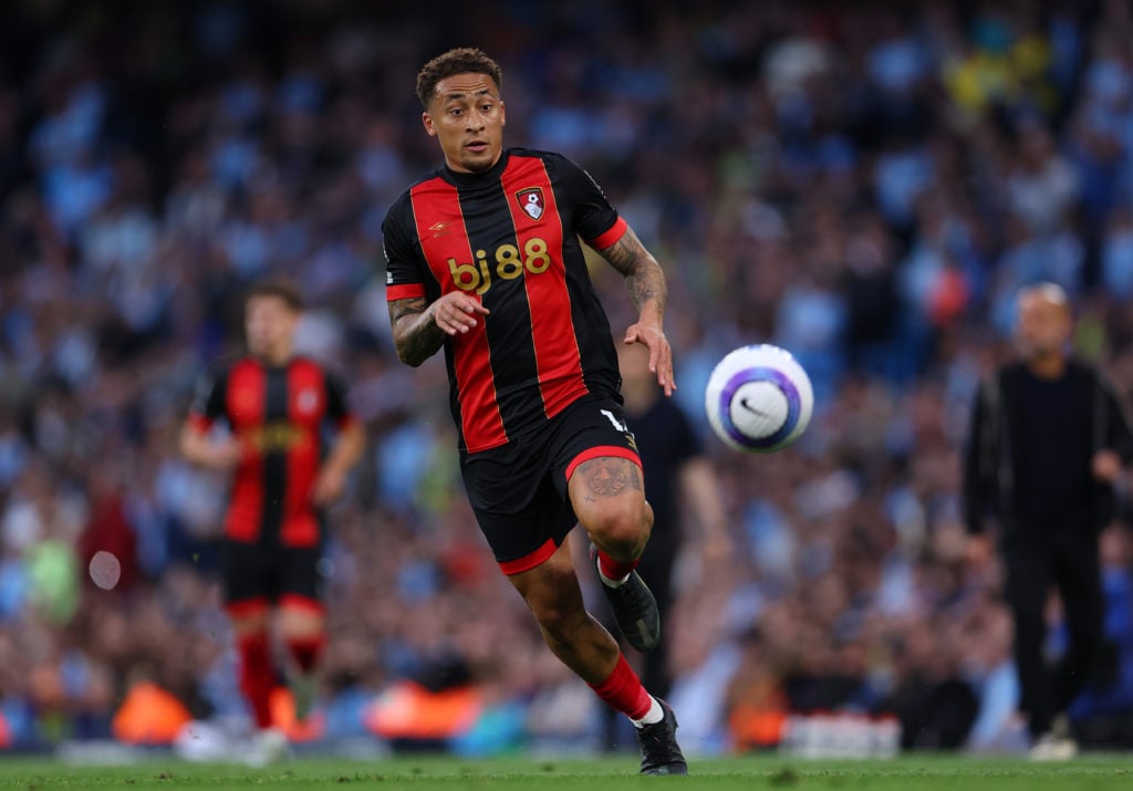 Marcus Tavernier of Bournemouth in action during the Premier League match between Manchester City FC and AFC Bournemouth at Etihad Stadium on May 20, 2025