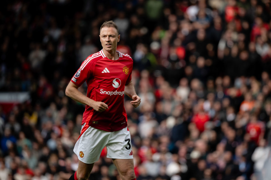 Jonny Evans in action for Man United vs Aston Villa
