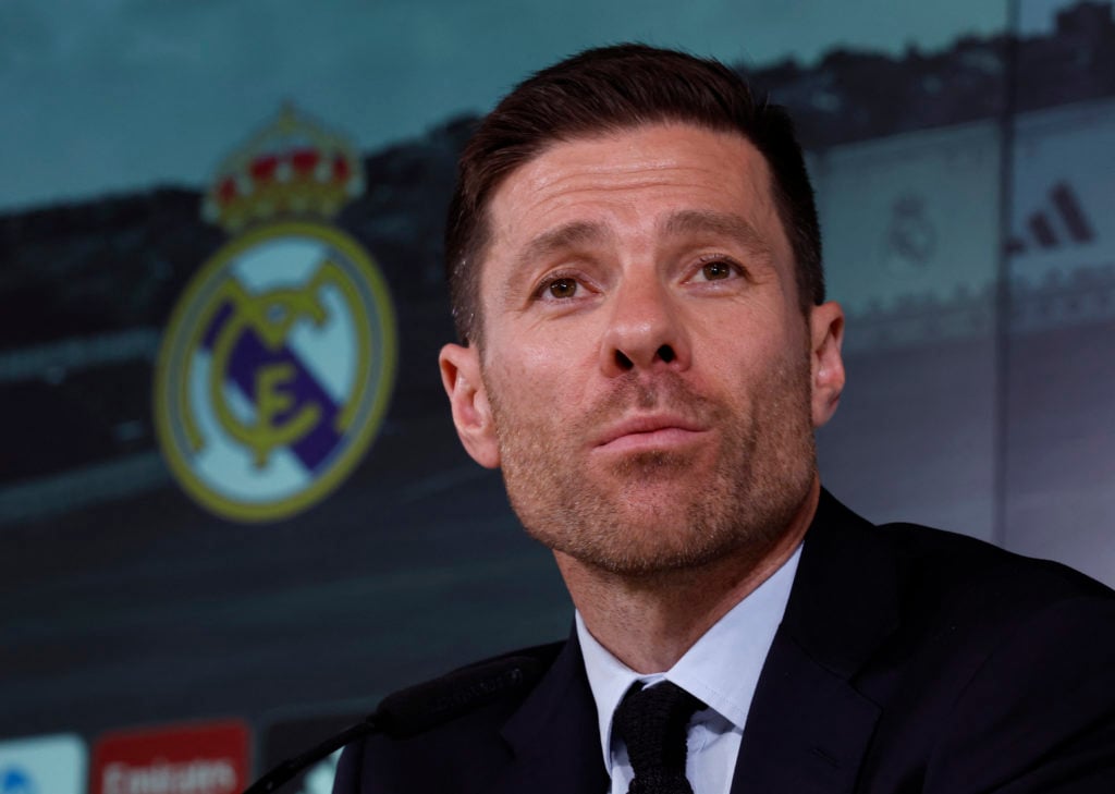 Xabi Alonso during his first press conference for Real Madrid.