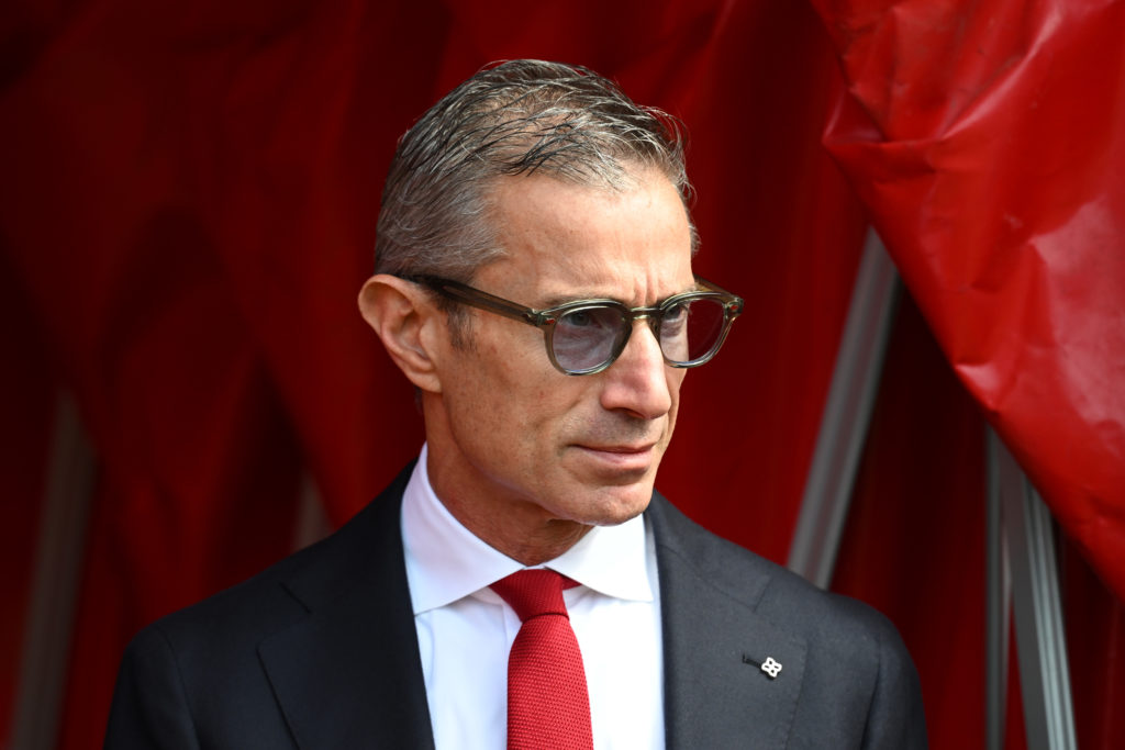 Arsenal sporting director Andrea Berta before a Premier League match.