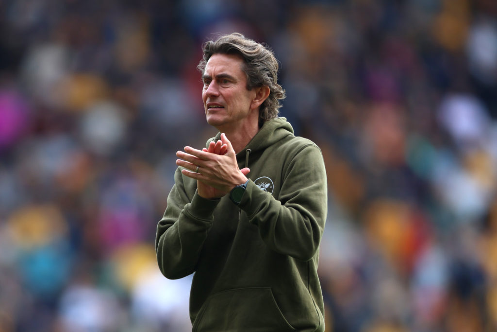 Thomas Frank applauds Brentford fans after match vs Wolves