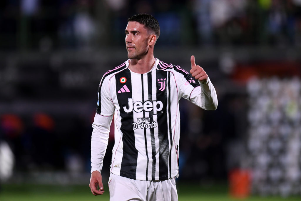 Dusan Vlahovic in action for Juventus against Venezia