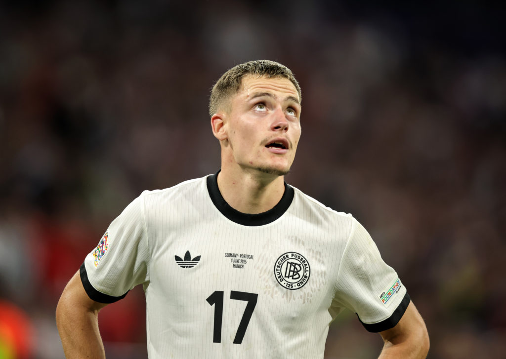 Florian Wirtz of Germany looks dejected during the UEFA Nations League 2025 semifinal match between Germany and Portugal