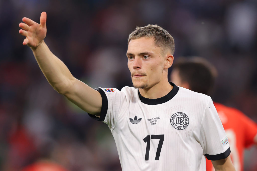 Florian Wirtz in action for Germany against Portugal.