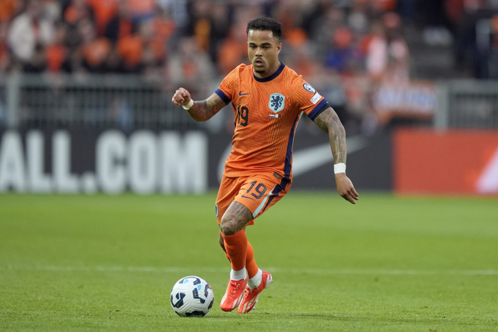 Justin Kluivert in action for Netherlands vs Malta