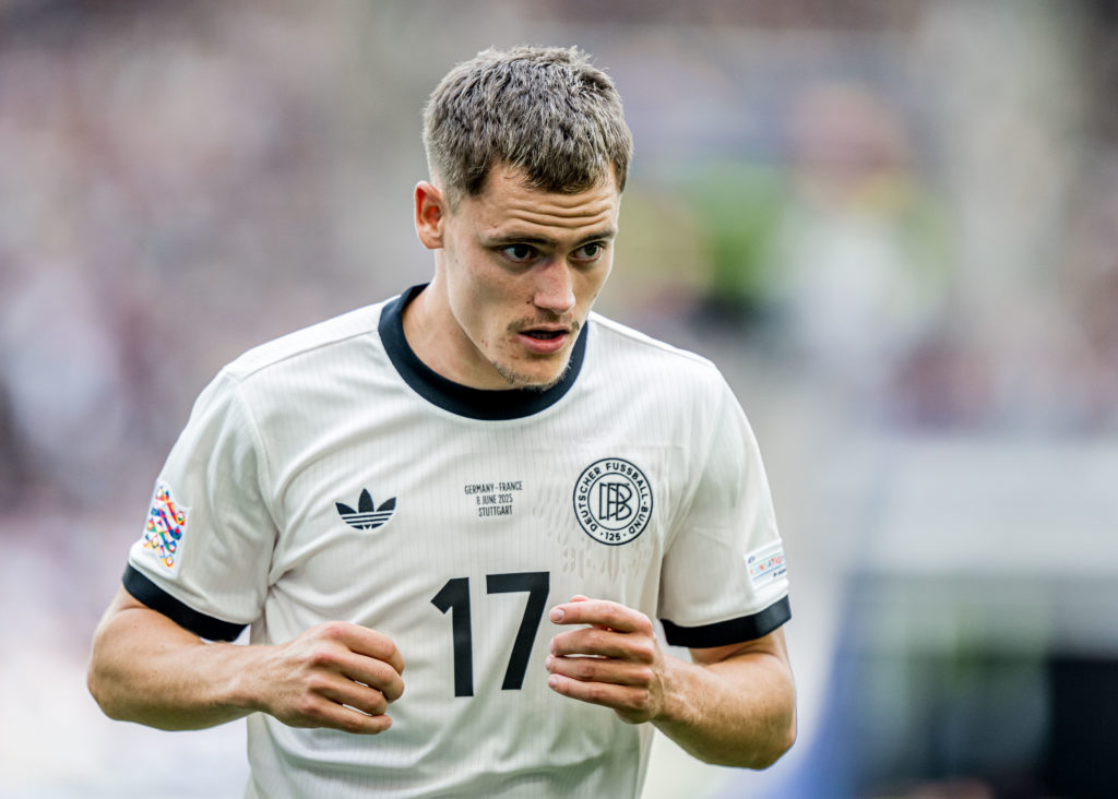 Florian Wirtz playing for Germany against France.