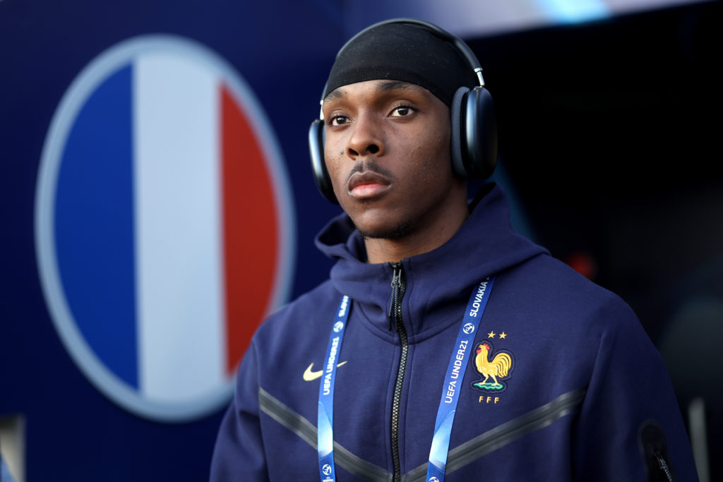 Tottenham's Mathys Tel ahead of France U-21 against Portugal.