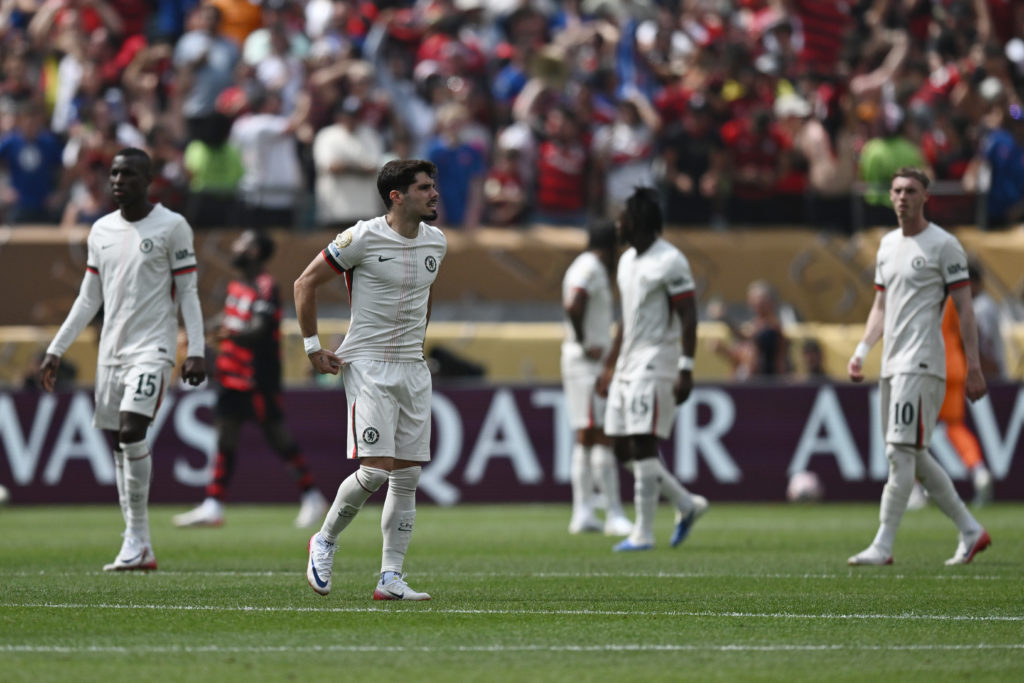 Chelsea players dejected during Club World Cup game with Flamengo