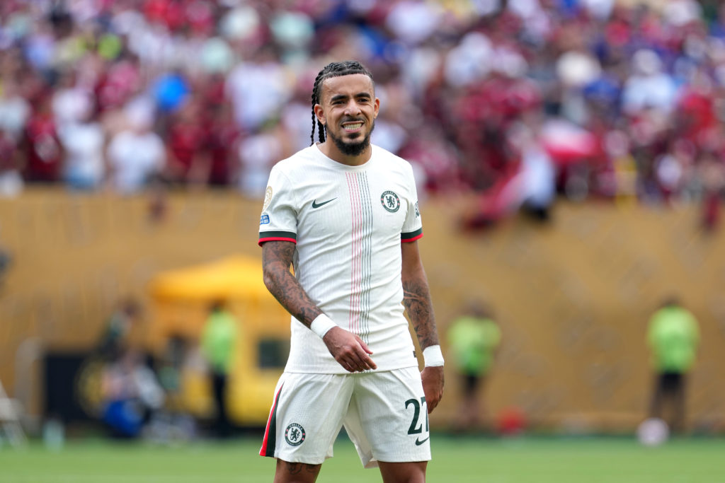 Chelsea defender Malo Gusto in Club World Cup action against Flamengo